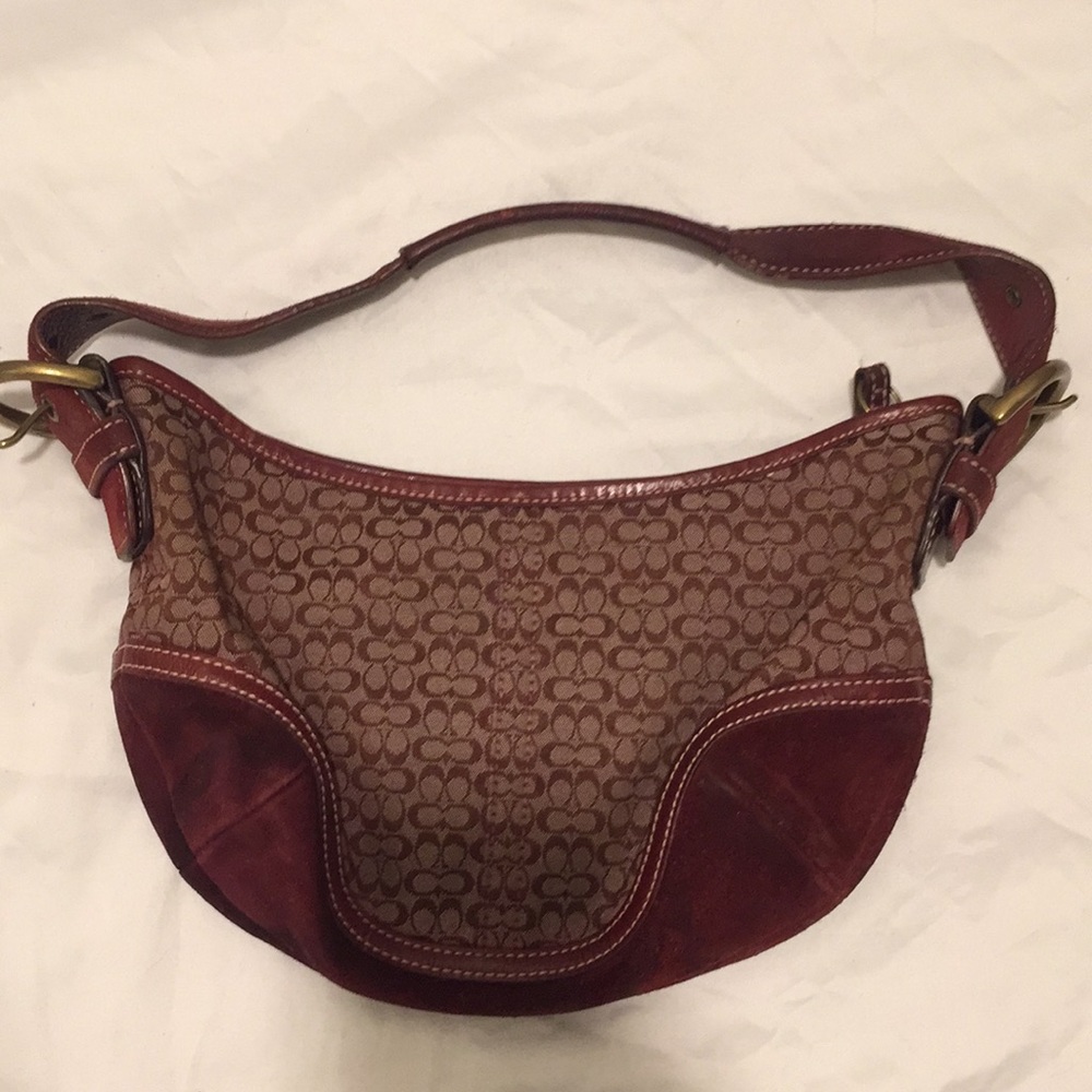 Authentic maroon Coach purse
